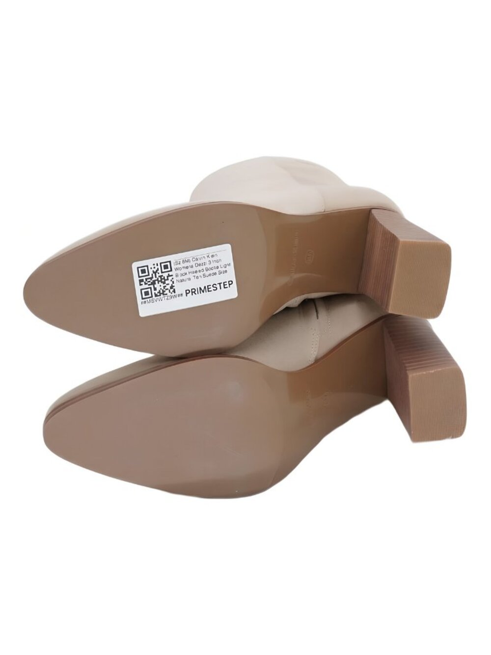 Calvin Klein Women's Dezzi 3 Inch Block Heeled Bootie Light Natural Tan Size 8M - Picture 6 of 6
